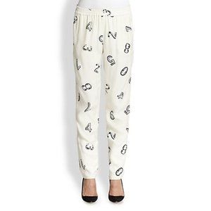 See by Chloé Ivory Number Print Woven Track Pants